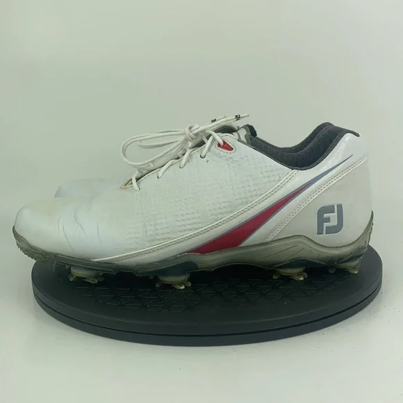 Footjoy DNA 2.0 White/Red Golf Cleats Shoes 53310 Men's Size 9 - Picture 9 of 13